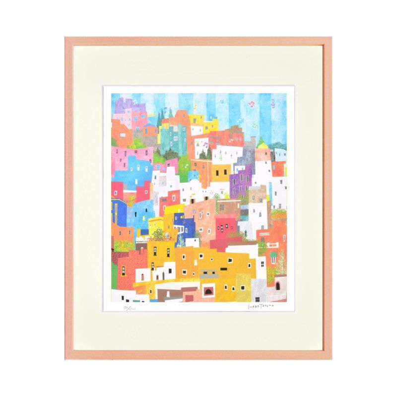 ガラストップフレーム　絵画　はりたつお 楽天市場】絵画 はり たつお ある港の風景（C1210