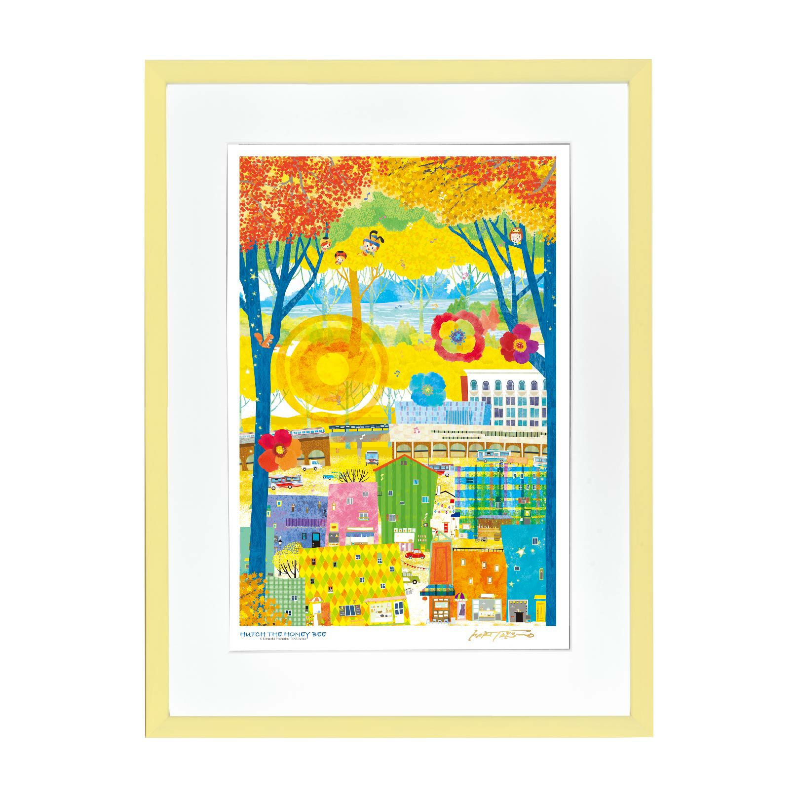みなしごハッチ×はりたつお「秋の吉祥寺井ノ頭公園」759×577mm｜油絵 
